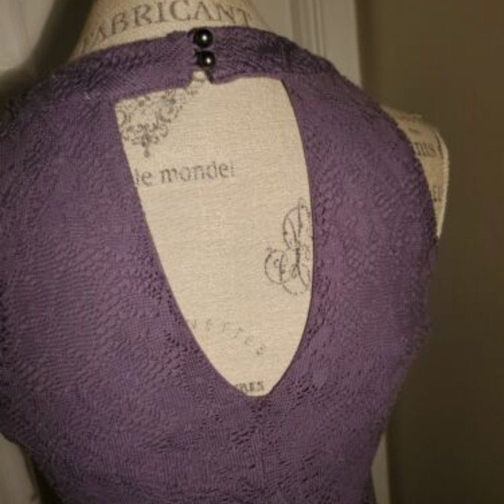 Roxberi Purple Dress size Small ASimetric Hem Pearly Buttons Closure - Picture 6 of 10